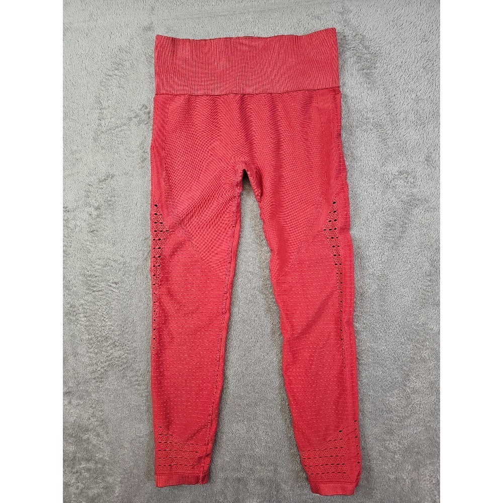 Gymshark Vital‎ Seamless Leggings High Waisted Knit Athletic Salmon Size S